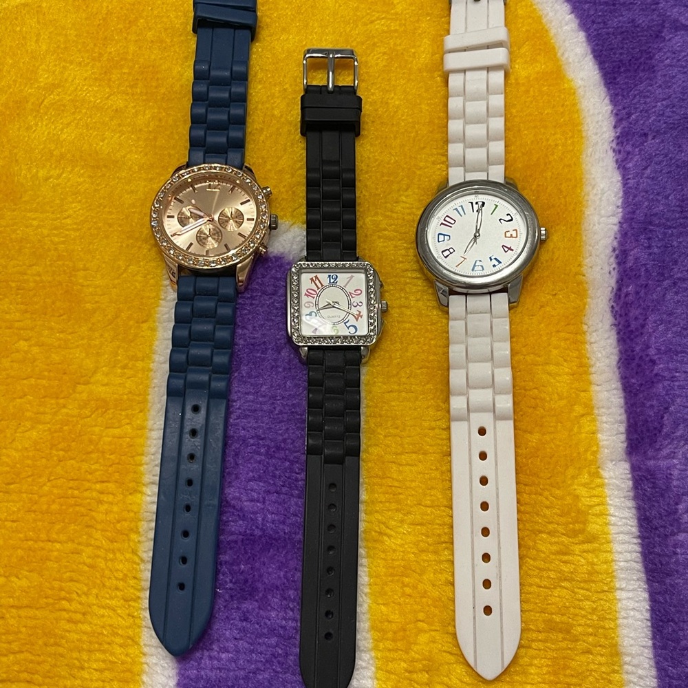 Bundle of 3 Silicone Band Watches